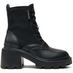 Tommy Jeans Stiefeletten Tjw Mid Heel Boot Mix Media EN0EN02556 Schwarz