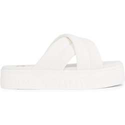 Tommy Jeans Pantoletten Tjw Lettering Flatform Sandal EN0EN02465 Écru