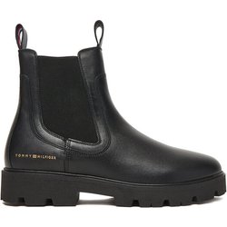 Tommy Hilfiger Klassische Stiefeletten Lthr Low Chelsea FW0FW08775 Schwarz
