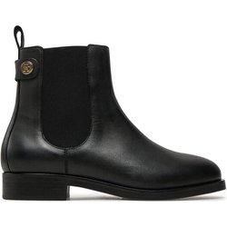Tommy Hilfiger Klassische Stiefeletten Th Stud Leather Low Chelsea FW0FW08184 Schwarz