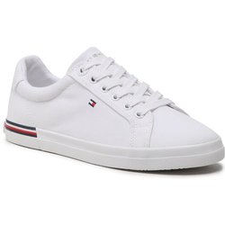Tommy Hilfiger Sneakers aus Stoff Essential Stripes Sneaker FW0FW06954 Weiß