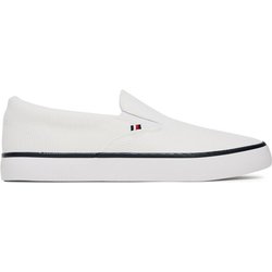 Tommy Hilfiger Sneakers aus Stoff Th Hi Vulc Core Low Ii Slipon FM0FM05514 Weiß