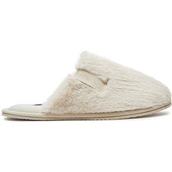 Calvin Klein Jeans Hausschuhe Hotel Slipper Fur After Glow YW0YW01593 Écru