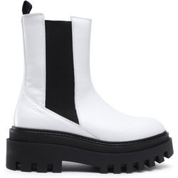 Calvin Klein Jeans Klassische Stiefeletten Flatform Chelsea Boot YW0YW00850 Weiß
