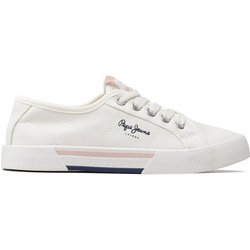 Pepe Jeans Sneakers aus Stoff Brady Girl Basic PGS30543 Weiß