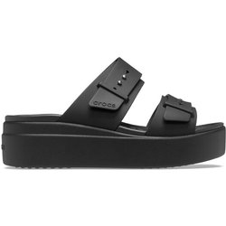 Crocs Pantoletten Brooklyn Sandal Lowwdg 207431 Schwarz