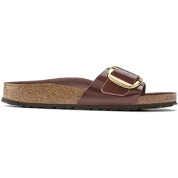 Pantoletten für Damen Birkenstock Madrid Big Buckle Natural Leather Patent