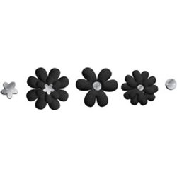 Jibbitz Crocs Black Velvet Flower 5 Pack