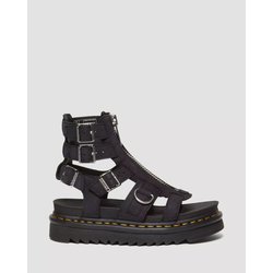 Damen Keilsandaletten aus Nubuk mit Reißverschluss Dr Martens Tumbled