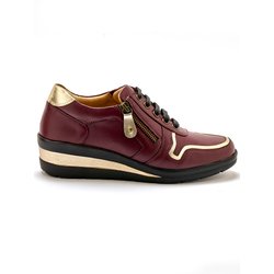Damen Sneakers mit metallischen Details, Reißverschluss und Schnürsenkeln Pédiconfort