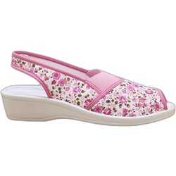 V-förmige elastische Textilsandalen für Damen Pédiconfort