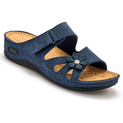 Damen Pantoletten mit Klettverschluss Pédiconfort