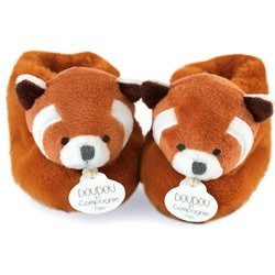 Babyschuhe mit Rassel Doudou & compagnie Unicef - Panda Roux