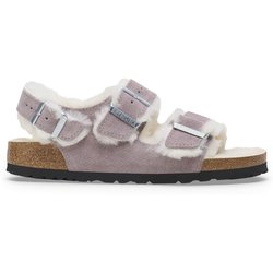 Pantoletten für Damen Birkenstock Milano Suede Shearling Suede Leather/Fur