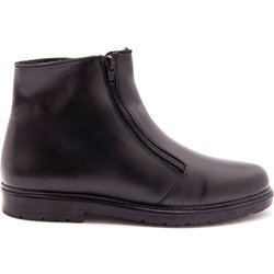 Extra breite gefütterte Lederboots Pédiconfort