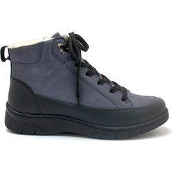 Damen gefütterte Stiefeletten aus Veloursleder und Gummi Pédiconfort