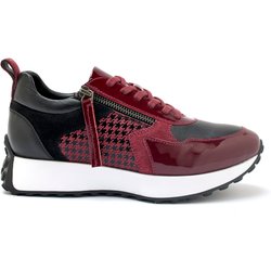 Damen Sneaker aus glattem und glänzendem Leder mit Reißverschluss Pédiconfort