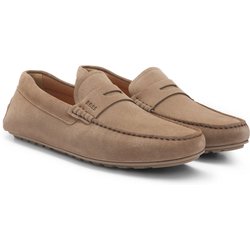 BOSS Mokassins aus Veloursleder mit Label-Prägung