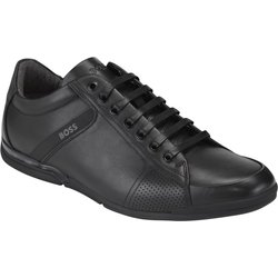 BOSS Teilperforierter Sneaker aus Glattleder mit schmaler Sohle in 40