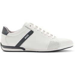 BOSS Teilperforierter Sneaker aus Glattleder mit schmaler Sohle in 40