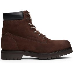Tommy Hilfiger Gefütterte Boots aus Nappaleder mit Schnürung und seitlichem Reißverschluss in 41