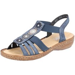Rieker Sandalen Sandaletten Blau Gummizug 628G9-16 16