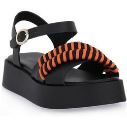 Frau  Sandalen London Nero Tan