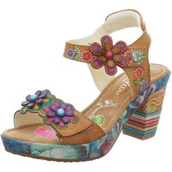 Laura Vita Sandalen Sandaletten beige-braun-kombi Nellao 05 beige SD311-5