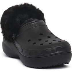 Crocs  Clogs BLK CLASSIC PLATFORM FUZZ LINED CG