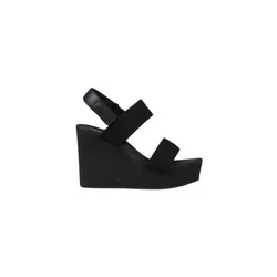 Calvin Klein Jeans Sommer Keilsandaletten Schwarz Bio-Baumwolle, Größe 38