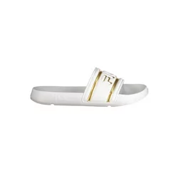 Fila Morro Bay Pantoletten Gold mit Logo und Kontrastdetails, Größe 42