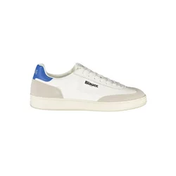 Blauer Herren Sportschuhe Weiß - Schnürschuhe mit Kontrastdetails in Königsblau, Größe 40