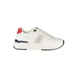 Blauer Herren Sportschuhe Weiß - Schnürschuhe mit Kontrastdetails und Logo, Größe 40