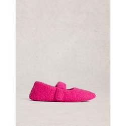 Mary-Jane Hausschuhe aus Teddyfell - S