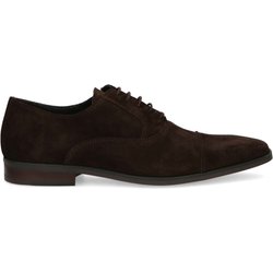 Dunkelbraune Schnürschuhe aus Veloursleder