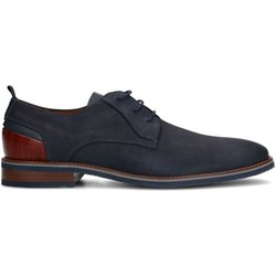 Blaue Lederschnürschuhe
