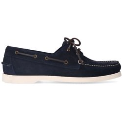 Marineblaue Veloursleder-Boat shoes