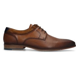 Cognacfarbene Lederschnürschuhe