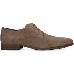 Taupefarbene Veloursleder-Schnürschuhe