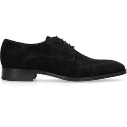 Schwarze Schnürschuhe aus Veloursleder
