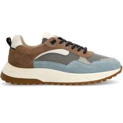Blaue Veloursleder-Sneaker