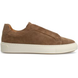 Taupefarbene Veloursleder-Sneaker