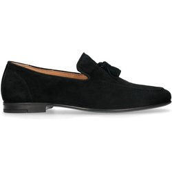 Schwarze Veloursleder-Loafer mit Quasten