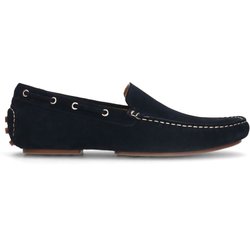 Marineblaue Veloursleder-Loafer