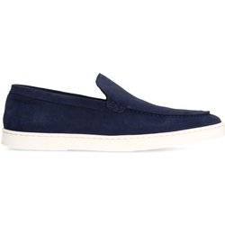 Marineblaue Veloursleder-Loafer