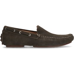 Grüne Veloursleder-Loafer