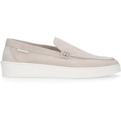 Beigefarbene Veloursleder-Loafer
