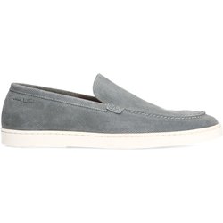 Grau-blaue Veloursleder-Loafer