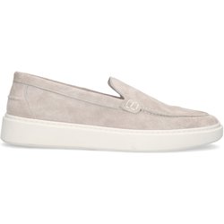 Graue Veloursleder-Loafer
