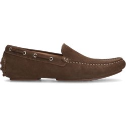 Taupefarbene Veloursleder-Loafer